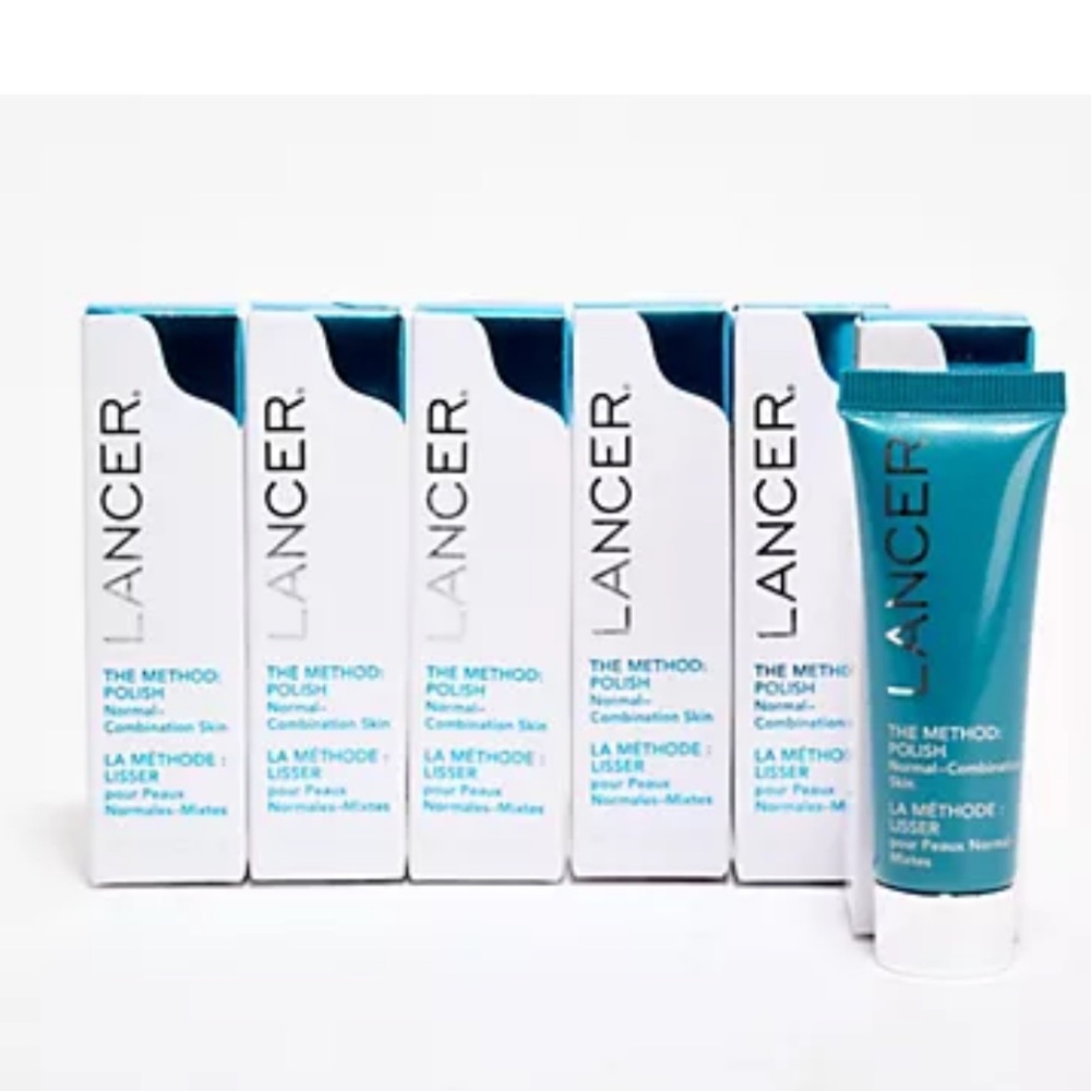 Lancer The Method Polish skin Exfoliating scrub 6 pack Travel size .5 oz each